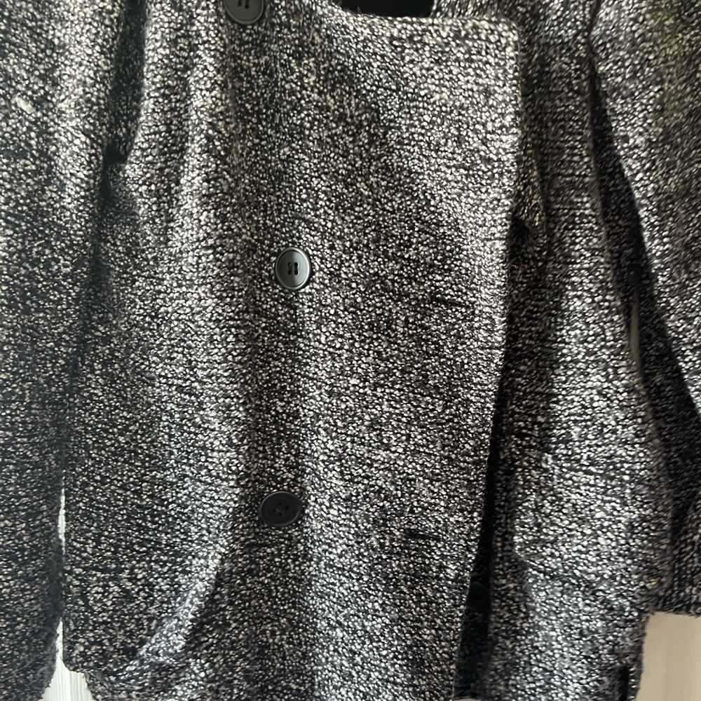 FREE PEOPLE- black and white speckled blazer/cardigan jacket - Picture 2 of 5